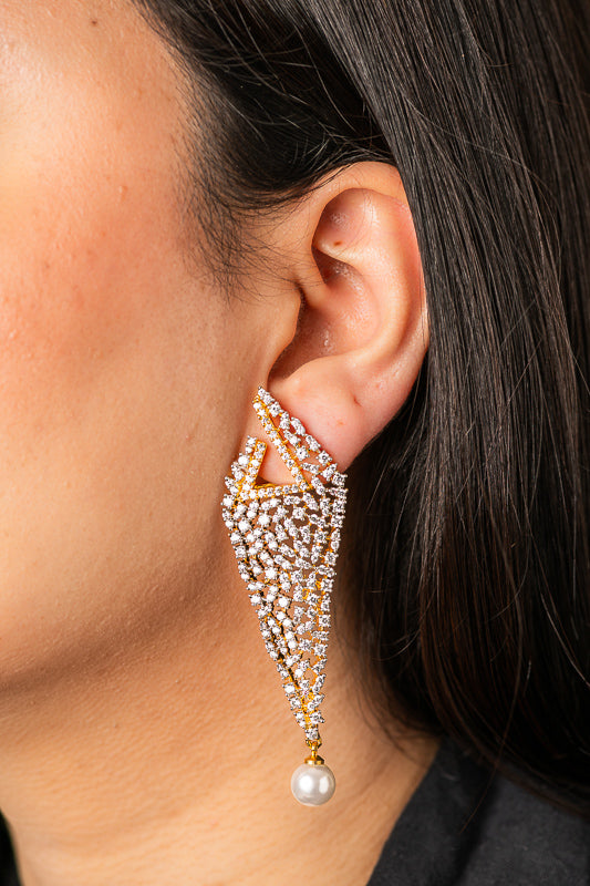 Pearl Drop Diamond Earrings
