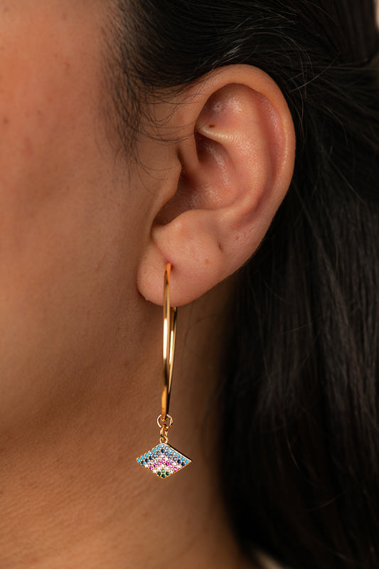 Evil Eye Hoops